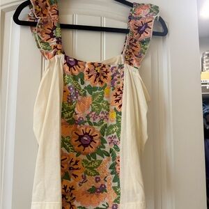 Nwt Anthropologie Floral Embroidered Cream Top